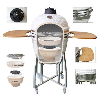 Large Round Charcoal Ceramic Kamado Grill