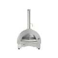 This outdoor pizza oven is made of durable stainless steel, ensuring long-lasting quality and ease of maintenance.